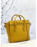 (CLEAR STOCK) (LIKE NEW) CELINE NANO LUGGAGE TOTE BAG IN MUSTARD YELLOW LEATHER