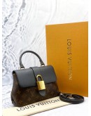 (CLEAR STOCK) (LIKE NEW) LOUIS VUITTON LOCKY BB IN BROWN MONOGRAM CANVAS WITH BLACK LEATHER -FULL SET-