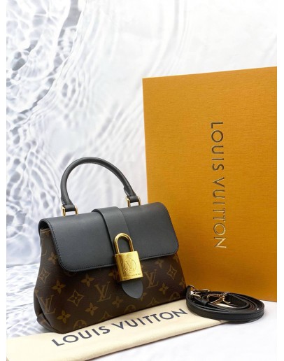 (CLEAR STOCK) (LIKE NEW) LOUIS VUITTON LOCKY BB IN BROWN MONOGRAM CANVAS WITH BLACK LEATHER -FULL SET-