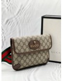 (LIKE NEW) GUCCI NEO VINTAGE BELT BAG IN BEIGE GG SUPREME CANVAS WITH BROWN LEATHER