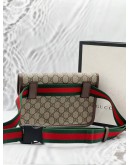 (LIKE NEW) GUCCI NEO VINTAGE BELT BAG IN BEIGE GG SUPREME CANVAS WITH BROWN LEATHER