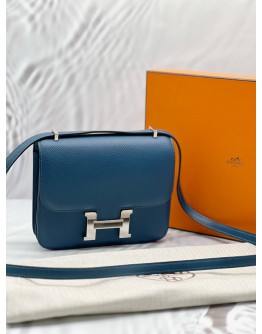 HERMES CONSTANCE 18 IN BLUE COBALT EPSOM LEATHER -FULL SET- 