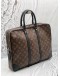 LOUIS VUITTON VOYAGE BRIEFCASE IN BROWN MONOGRAM CANVAS WITH BLACK LEATHER