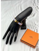 (LIKE NEW) HERMES CLIC H BRACELET IN GOLD PLATED WITH LILAC ENAMEL 