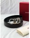 SALVATORE FERRAGAMO GANCINI BELT SIZE 95 IN BLACK LEATHER -FULL SET- 