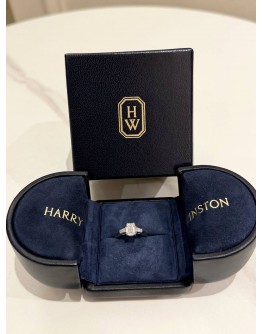(UNUSED) HARRY WINSTON 1.09CT RING SIZE 55 IN 18K 750 WHITE GOLD WITH DIAMOND -FULL SET-