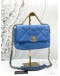 (LIKE NEW) CHANEL 19 FLAP BAG IN BLUE LAMBSKIN LEATHER 