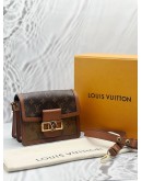 (LIKE NEW) LOUIS VUITTON MINI DAUPHINE IN BROWN MONOGRAM REVERSE CANVAS -FULL SET- 