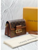 (LIKE NEW) LOUIS VUITTON MINI DAUPHINE IN BROWN MONOGRAM REVERSE CANVAS -FULL SET- 