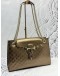 GUCCI EMILY LARGE SHOULDER BAG IN METALLIC BROWN GG GUCCISSIMA PATENT LEATHER