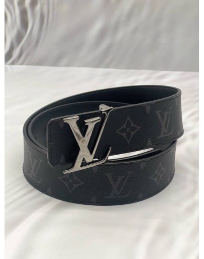 LOUIS VUITTON REVERSIBLE BELT SIZE 80 IN BLACK MONOGRAM ECLIPSE CANVAS WITH LEATHER
