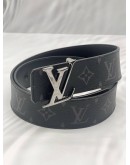 LOUIS VUITTON REVERSIBLE BELT SIZE 80 IN BLACK MONOGRAM ECLIPSE CANVAS WITH LEATHER