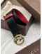GUCCI INTERLOCKING G REVERSIBLE BELT SIZE 80 IN BLACK WITH RED LEATHER -FULL SET-