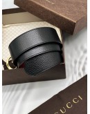 GUCCI INTERLOCKING G REVERSIBLE BELT SIZE 80 IN BLACK WITH RED LEATHER -FULL SET-