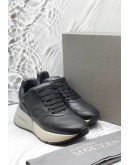 (LIKE NEW) ALEXANDER MCQUEEN SNEAKERS SIZE 41 IN BLACK LEATHER -FULL SET-