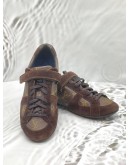 LOUIS VUITTON GLOBE TROTTER SNEAKERS SIZE 7.5 IN BROWN MONOGRAM CANVAS WITH SUEDE LEATHER