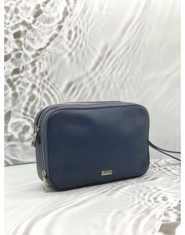 (LIKE NEW) BOSS BY HUGO BOSS CLUTCH IN BLUE LEATHER