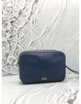 (LIKE NEW) BOSS BY HUGO BOSS CLUTCH IN BLUE LEATHER