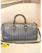 (LIKE NEW) GOYARD BOSTON 50 DUFFLE IN GREY GOYARDINE CANVAS WITH VAUZELLES CALFSKIN LEATHER