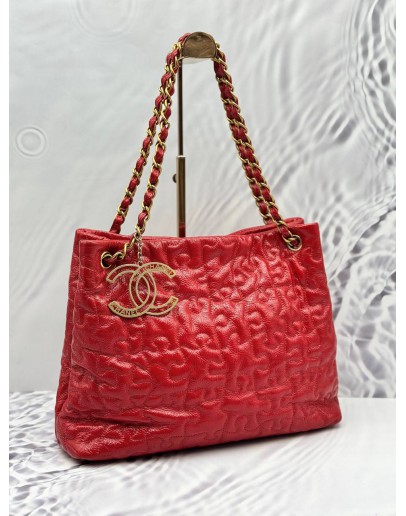 CHANEL PUZZLE TOTE BAG IN BRIGHT RED PATENT LEATHER