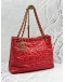 CHANEL PUZZLE TOTE BAG IN BRIGHT RED PATENT LEATHER