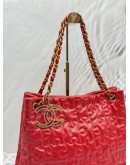CHANEL PUZZLE TOTE BAG IN BRIGHT RED PATENT LEATHER