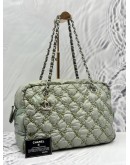 CHANEL BUBBLE TWEED STICH CAMERA BAG IN GREY NYLON