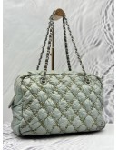 CHANEL BUBBLE TWEED STICH CAMERA BAG IN GREY NYLON