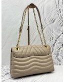 (LIKE NEW) MICROCHIP LOUIS VUITTON NEW WAVE CHAIN BAG IN TAUPE CALFSKIN LEATHER