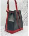 LOUIS VUITTON NOE BUCKET BAG IN BLACK EPI LEATHER WITH RED CALFSKIN LEATHER