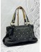 FENDI ZUCCA STAR TOTE BAG IN BLACK CANVAS WITH LEATHER