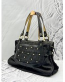 FENDI ZUCCA STAR TOTE BAG IN BLACK CANVAS WITH LEATHER
