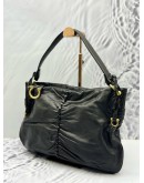 SALVATORE FERRAGAMO GANCINI HOBO BAG IN BLACK LEATHER