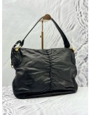 SALVATORE FERRAGAMO GANCINI HOBO BAG IN BLACK LEATHER