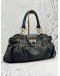 SALVATORE FERRAGAMO GANCINI SHOULDER BAG IN BLACK LEATHER