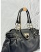 SALVATORE FERRAGAMO GANCINI SHOULDER BAG IN BLACK LEATHER