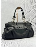 SALVATORE FERRAGAMO GANCINI SHOULDER BAG IN BLACK LEATHER
