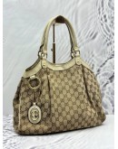 GUCCI SUKEY MEDIUM HOBO BAG IN BEIGE GG CANVAS WITH LEATHER