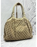GUCCI SUKEY MEDIUM HOBO BAG IN BEIGE GG CANVAS WITH LEATHER
