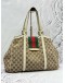 GUCCI WEB TOTE BAG IN BEIGE GG CANVAS WITH WHITE LEATHER