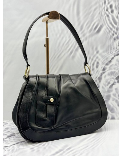 BALLY FLAP SHOULDER BAG IN BLACK LEATHER