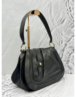 BALLY FLAP SHOULDER BAG IN BLACK LEATHER