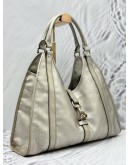 GUCCI JACKIE O HOBO BAG IN SILVER GG IMPRIME CANVAS WITH LEATHER