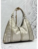 GUCCI JACKIE O HOBO BAG IN SILVER GG IMPRIME CANVAS WITH LEATHER