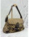 GUCCI HORSEBIT 1955 VINTAGE SHOULDER BAG IN BEIGE GG CANVAS WITH DARK BROWN LEATHER