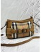 BURBERRY CROSSBODY BAG IN BEIGE HOUSE CHECK FABRIC CANVAS WITH BROWN LEATHER