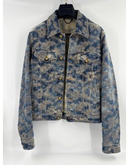 (LIKE NEW) LOUIS VUITTON FOGGY MONOGRAM DENIM TRUCKER JACKET SIZE 46