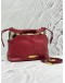 BURBERRY LITTLE CRUSH CROSSBODY BAG IN BURGUNDY LEATHER WITH BEIGE HOUSE CHECK FABRIC CANVAS