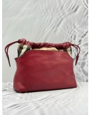 BURBERRY LITTLE CRUSH CROSSBODY BAG IN BURGUNDY LEATHER WITH BEIGE HOUSE CHECK FABRIC CANVAS