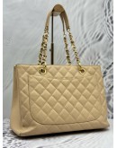2013 CHANEL GST GRAND SHOPPING TOTE BAG IN BEIGE CAVIAR LEATHER